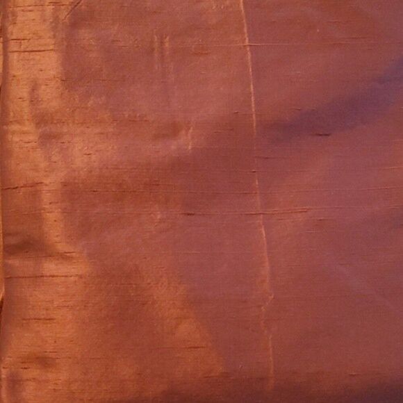 NWT TWO DUPIONI SILK PANELS IN SALMON/CLAY 42" by 96" #2 - Picture 1 of 5